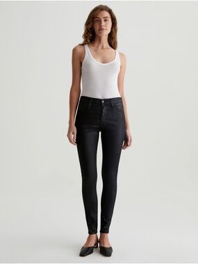 AG - The Farrah Skinny Ankle Mid-Rise Black Skinny Jeans - Women